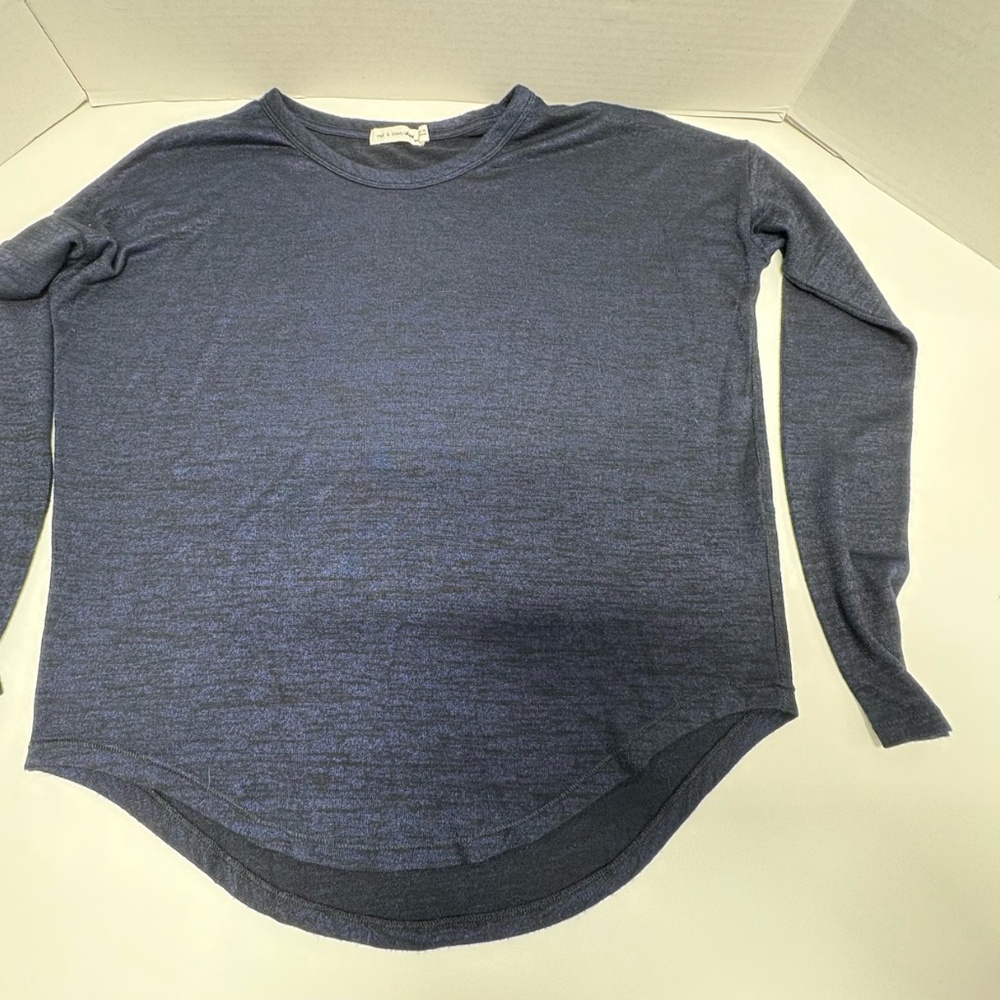 Rag and Bone Jean Tri-Blend Long Sleeve Curve Hem Tee - Size S. - Picture 15 of 15